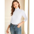 thumbnail image 3 of XINQIHANG Women Turtleneck Tops Long Sleeve Fine-Ribbed Lightweight Stretch Base Layer Shirts, 3 of 4