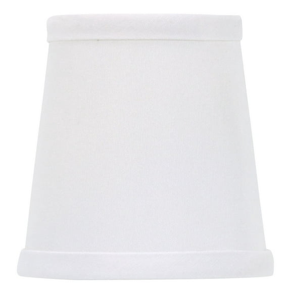 White 4 Inch Set of 2 Drum Chandelier Lamp Shades Clips Onto Bulb