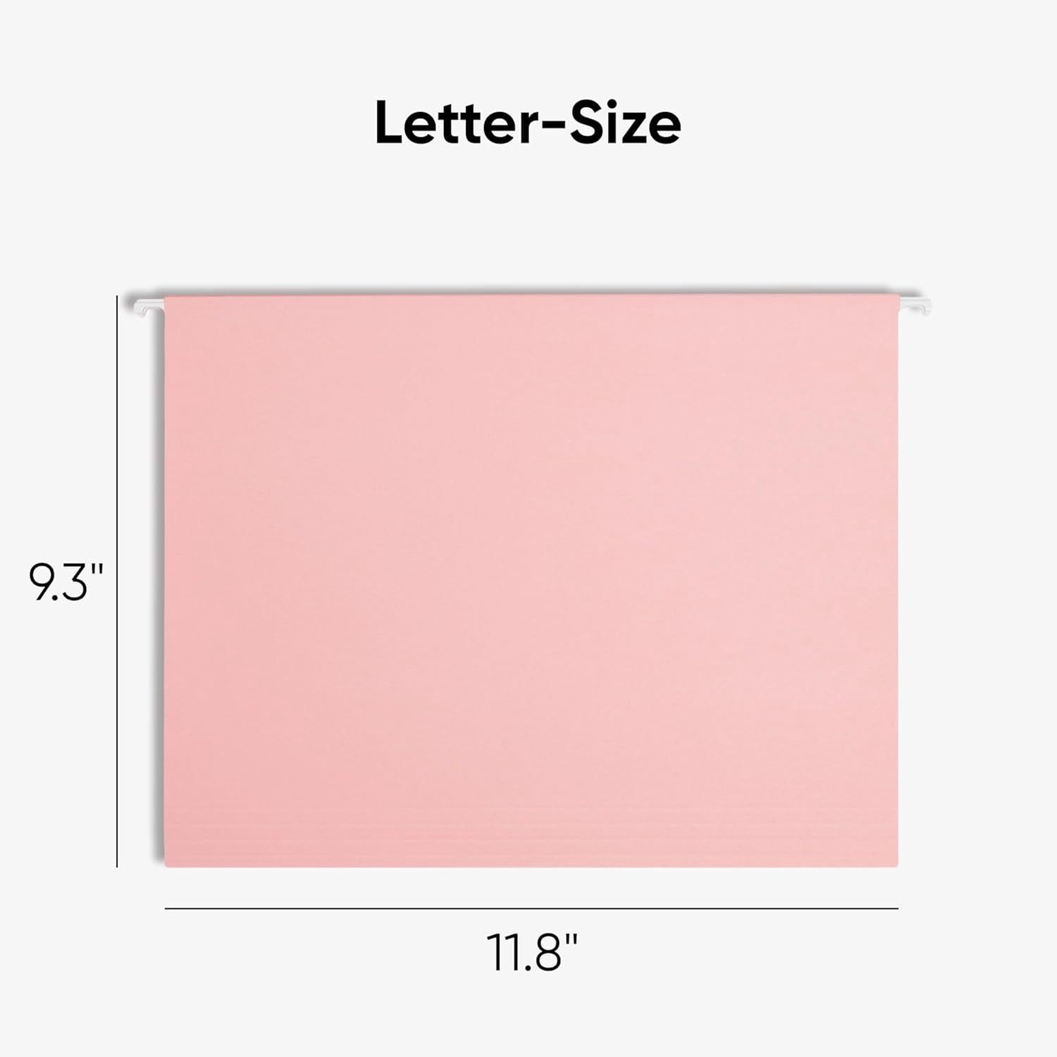 Standard Hanging File Folders, 25 Count, Pink, 1/5-Cut Adjustable Tabs, Letter Size (64066)