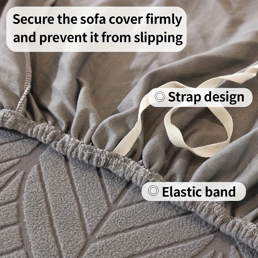 1PC Luxurious Jacquard Stretch Sofa Slipcover, Pet-Friendly Hairproof & Anti-Slip, All-Season Furniture Cover for Couch, Loveseat, Armchair, Sectional, Easy to Install & Wash