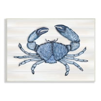 Stupell Industries Detailed Blue Crab Grainy Pattern Aquatic Botanicals Graphic Art Unframed Art Print Wall Art, Design by Darlene Seale