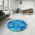 thumbnail image 4 of Ahgly Company Machine Washable Indoor Rectangle Transitional Blue Area Rugs, 8' x 10', 4 of 7