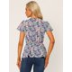 thumbnail image 4 of Blusa Allegra K Estampado Floral Mangas Cortas Cintura Alta Cuello de Corbata Peplum Negro L, 4 of 5