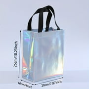 DEKAXID 10pcs Vibrant Rainbow Medium Size 20*26*10cm Non-Woven Fabric Gift Bags - Reusable Durable and Water-Resistant Party Favors for Birthday Events and Shopping - Colorful Anima