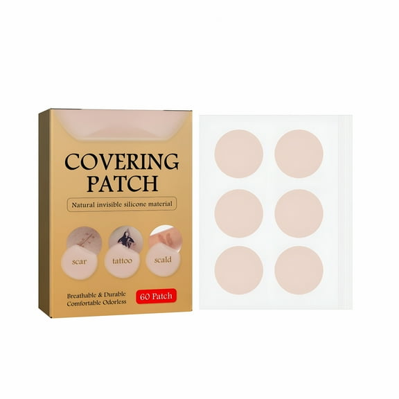 RAGUPEL Tattoo Cover Up Tape, Waterproof Concealer Patch Ultra Thin Skin Tone Concealer Sticker for Covering Up Scars Tattoos, Long Lasting Invisible Tattoo Flaw Conceal Patch 60PCS