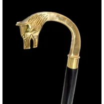 Wolf Head Handle Wooden Walking Cane - Vintage Style Designer Gift