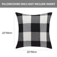 thumbnail image 3 of PiccoCasa 22" Square Cotton Linen Throw Pillow Cover Plaid Decorative Cushion Cover, 10#, 3 of 7
