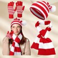 thumbnail image 2 of QLEICOM Womens Winter Hat,Christmas Knit Set with Bell Decorated Beanie Scarf and Gloves 3-Piece Red Holiday Accessories for Festive Winter Wear White, 2 of 4