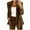 Brown, variant on Women's Corduroy Blazers Open Front Long Sleeve Notched Lapel Work Office Suit Jackets Business Casual Cardigan Jacket with Pockets