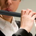 thumbnail image 3 of Flûte en Bambou Noire avec Pompons Instrument de Musique Traditionnel Chinois, 3 of 8