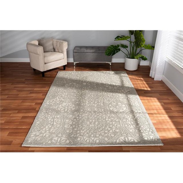 Wholesale Interiors Borneo-Grey-Rug Contemporary Hand-Tufted Wool Area Rug, Gray
