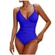 thumbnail image 1 of Traje de Baño de Color Sólido Bikini de Corte Alto de las Mujeres, Traje de Baño de Nylon de Moda Conservadora con Almohadillas, 1 of 5