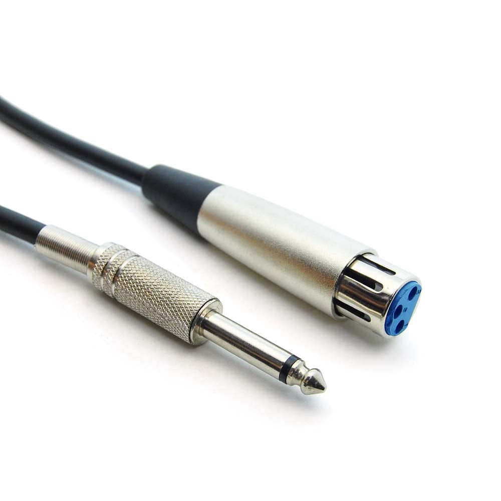 ACCL 10Ft XLR 3P Female to 1/4" Unbalanced Microphone Cable, 5 Pack