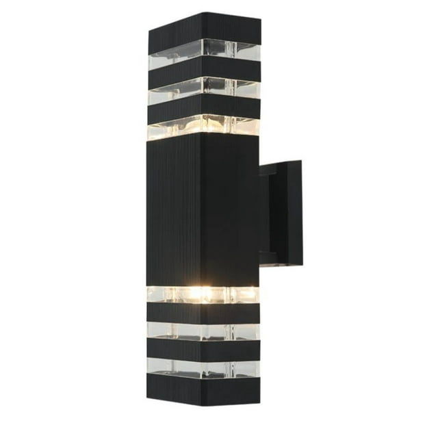 Lampara Arbotante Moderno De Pared Exterior Negra Cuadrada