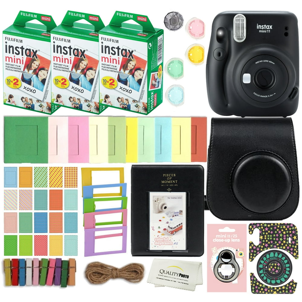 Fujifilm Instax Mini 11 Instant Camera (Charcoal Grey) with Case, 60