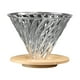 thumbnail image 1 of Gotero de café de vidrio reutilizable, transparente, fácil de preparar, cono, embudo, café de goteo Taza de filtro con base, 1 of 9
