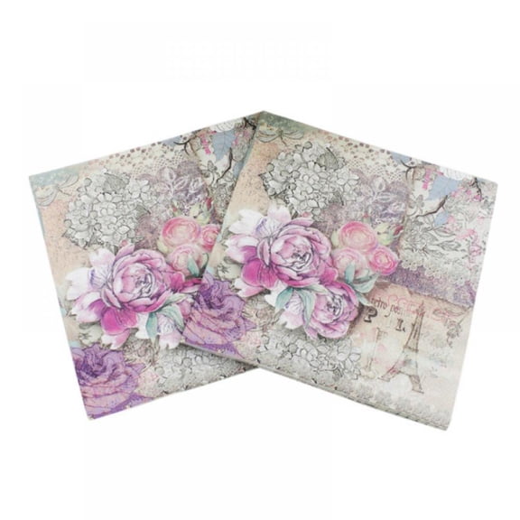 Keimprove Vintage Floral Paper Napkins 20 Count Paper Napkins Designed Romantic Flowers Prints Cocktail Napkins, Serviettes Napkins for Wedding, Luncheon, Dinner and Party, 12.9x12.9 Inch