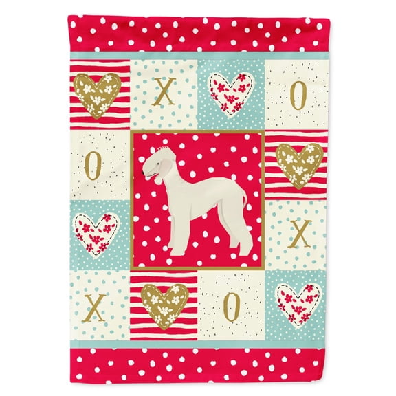 Carolines Treasures CK5910CHF Bedlington Terrier Love Flag Canvas House Size Large multicolor