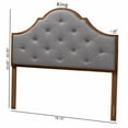 thumbnail image 4 of Baxton Studio Camila Gray Fabric and Walnut Brown Wood Queen Size Headboard, 4 of 10