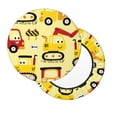 thumbnail image 2 of Qekee Funny Construction Vehicles Print Velvet Round Bar Stool Seat Cover, Soft Foam Cushioned Protector with Non-Slip Backing for Kitchen, Office & Restaurant Chairs-13 inch, 2 of 7