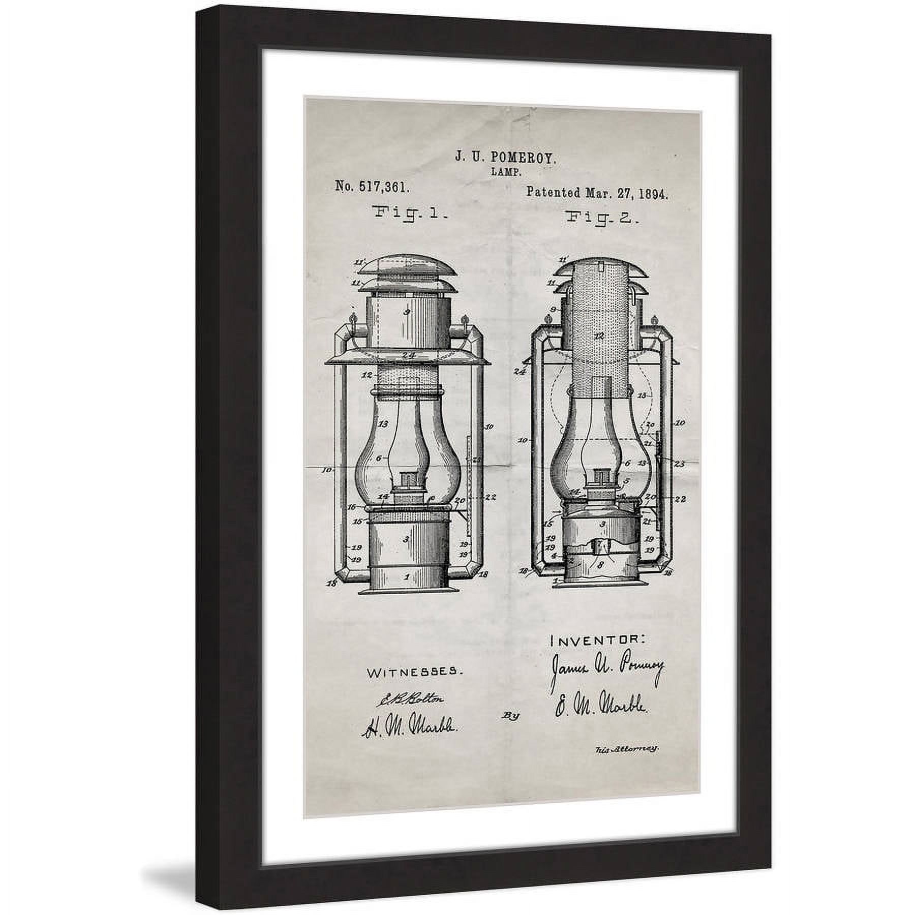 "Lantern 1894 Old Paper" Framed Painting Print