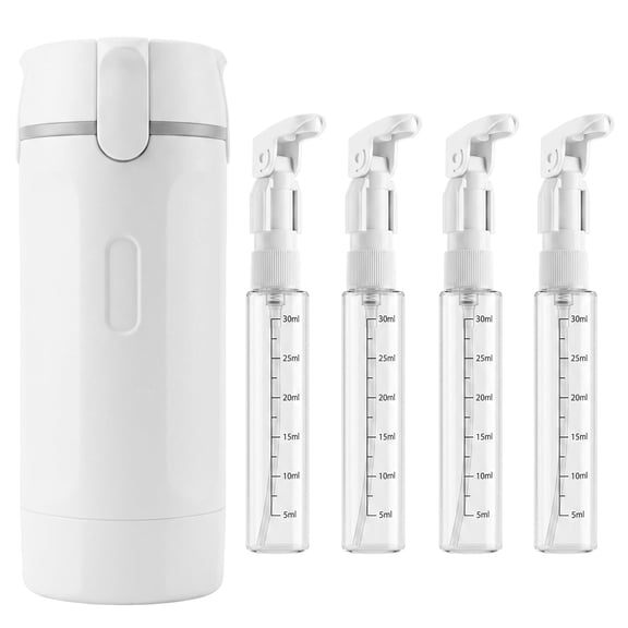 4 in 1 Travel Dispenser Bottle - Leak Proof Travel Containers - TSA Approved Travel Bottles for Toiletries - Travel Refillable Bottles - Portable Travel Size Pump Bottle - Travel Liquid Container