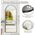 thumbnail image 3 of Anyrose 58"x 18.5" Full Length Arch-Top Mirror with Metal Frame Stand Wall-Mounted, Black, 3 of 7