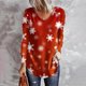 thumbnail image 2 of Camiseta de manga larga con cuello en V suelta con estampado de copos de nieve de Navidad informal para mujer Top Fridja  FKASFK3327, 2 of 4