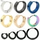 thumbnail image 2 of Alisouy 2 piezas Punk mujeres hombres pequeños Huggie pendientes Color dorado negro azul Acero inoxidable redondo suave círculo aro pendientes joyería Tan Jianjun unisex, 2 of 2