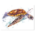 thumbnail image 2 of Brown Sea Turtle Watercolor - Contemporary Animal Art Canvas, 2 of 3