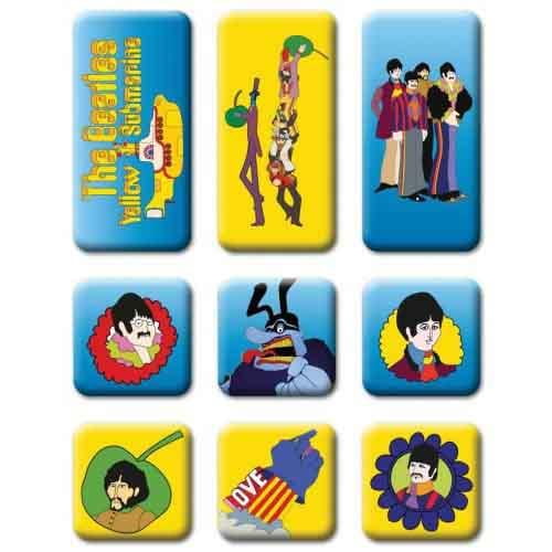 The Beatles Yellow Submarine Epoxy Fridge Magnet Set (Pack of 9)