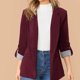 thumbnail image 1 of Chaqueta De Oficina De Trabajo De Manga Larga Con Frente Abierto Casual Para Mujer Blazer, 1 of 7