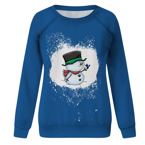 Sudaderas Navideñas Con Cuello Redondo Para Mujer Primavera Otoño Manga Larga Estampado Suéter Top Odeerbi ODB207855