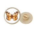 thumbnail image 1 of with Brown Wings Round Metal Golden Pin Brooch Clip, 1 of 3