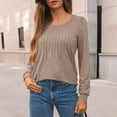 thumbnail image 6 of SUNBS Blouses for Women Business Casual Dressy Tops Crewneck Pleated Long Sleeve Shirts Trendy Clothes, 6 of 8