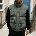thumbnail image 2 of ZACPNCV Mens Sleeveless Quilted Puffer Jacket Casual Winter Warm Down Vest Thermal Lightweight Gym Coat Outdoor Athletic Vests, 2 of 9