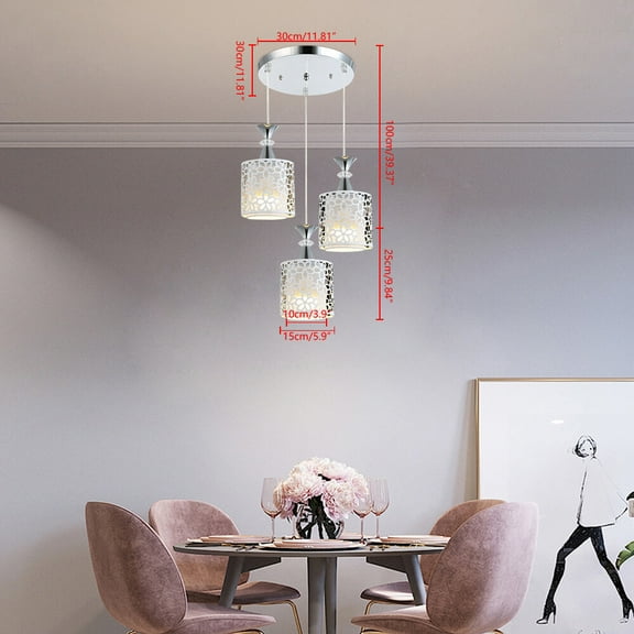 110-220V 3-80W 3-Light Island Chandelier Kitchen Ceiling Light Pendant Lamp Lighting Fixture Applicable Area About ＞3m²  for Dining Room, Living Room, Corridor