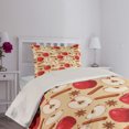 thumbnail image 2 of Ambesonne Fruits Quilted Coverlet 2 Pcs, Star Anise Cinnamon Drink, Twin Size, Beige Cinnamon Red, 2 of 4