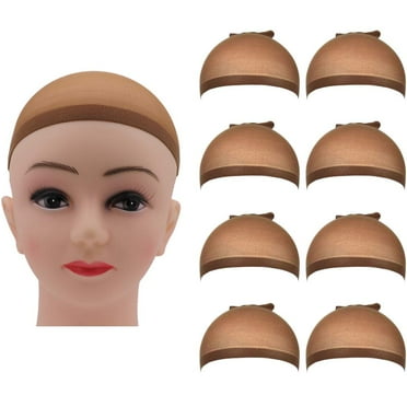 8 Pieces Stocking Wig Caps, Dark Brown Nylon Wig Caps Unisex Stretchy Wig Caps