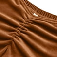 thumbnail image 5 of Jdlsppl Women's Bodycon Dress Long Sleeve Ruched Sexy Velvet Dresses V Neck Casual Mesh Mini Brown Small, 5 of 5