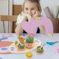 thumbnail image 4 of 1 Set Wooden Toy Tea Set Afternoon Tea Set Toy Wooden Pretend Play Tea Party Set, 4 of 6