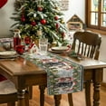 thumbnail image 4 of Christmas Pine Needles Santa Dogs Table Runner 13x60in Non-Slip Cotton Linen Table Runners, Gray Black Plaid Dresser Scarves TableRunner for Dinner Kitchen Dining Wedding Party, 4 of 9