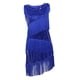 thumbnail image 4 of Vestido de Baile Latino jinwen con lentejuelas brillantes y borlas Azul real, 4 of 8