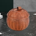 thumbnail image 6 of Round Rattan Storage Box Durable Smooth Practical Handwoven Pumpkin Basket for Bakeries Restaurant Hotel Dessert Fruits M, 6 of 8