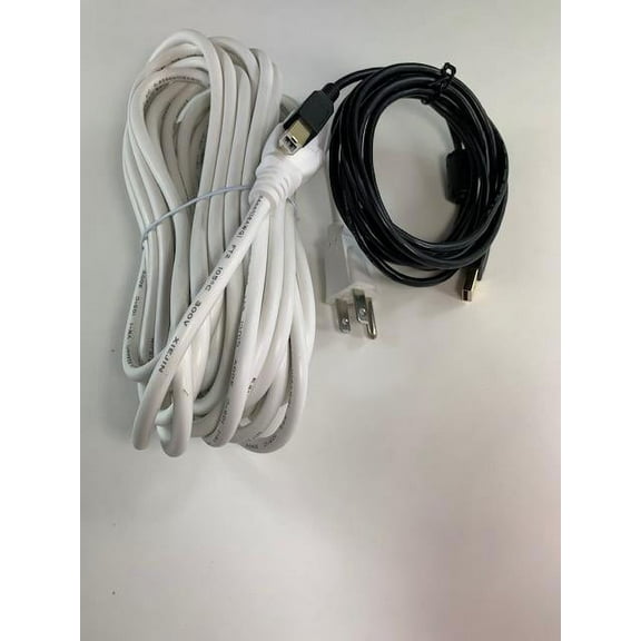 [UL Listed] OMNIHIL White 30FT AC Power Cord 8FT USB-B Cable Compatible with Brother MFC-L8900CDW Printer