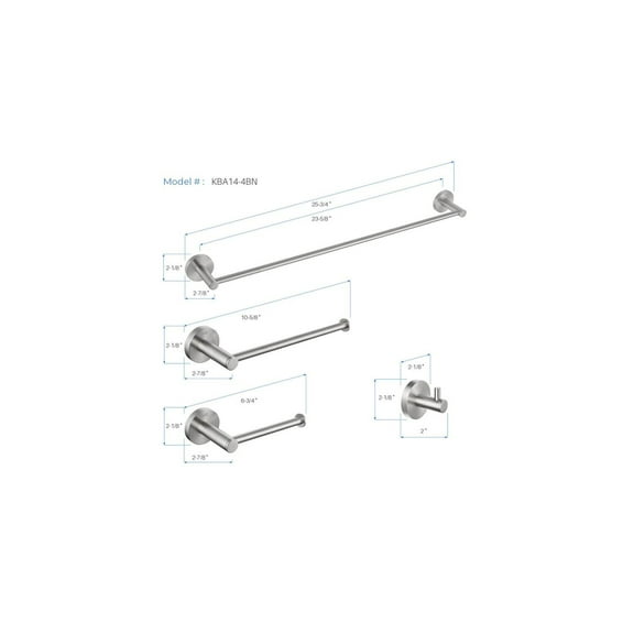 Kibi Circular 4-Piece Bathroom Hardware Set