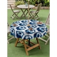 thumbnail image 4 of Outdoor Tablecloth with Umbrella Hole for Patio/Picnic/Party/Camping, Blue Football Waterproof Table Cloth Round Cover Washable, Vintage Soccer Geometric Watercolor (Dia 54"), 4 of 9