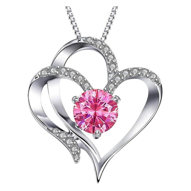 Collar con piedra natal del mes de nacimiento para mujeres y niñas, collar de aleación con forma de corazón, colgante para madre e hija, joyería de cumpleaños, regalos para damas, mamá, abue