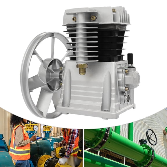 Air Compressor Pump, Industrial 2HP 2.2KW 250L/min Air Compressor, Twin Cylinder Piston Pump Air Compressor Head Pump Head