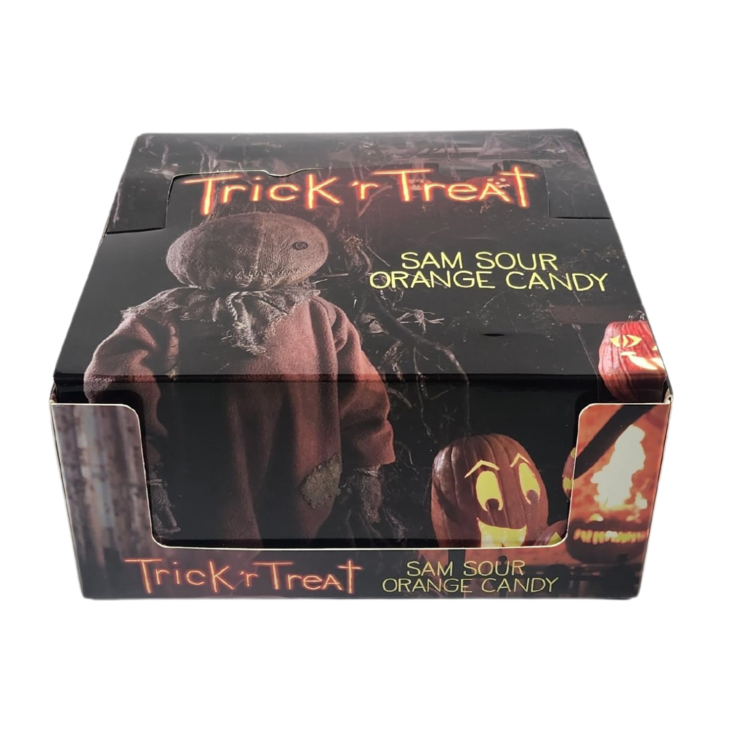Halloween Trick 'r Treat Sam Sour Candy Tin - 12 Count Display Box